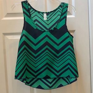 Estimate Sleeveless Polyester Top Navy & Green Sm